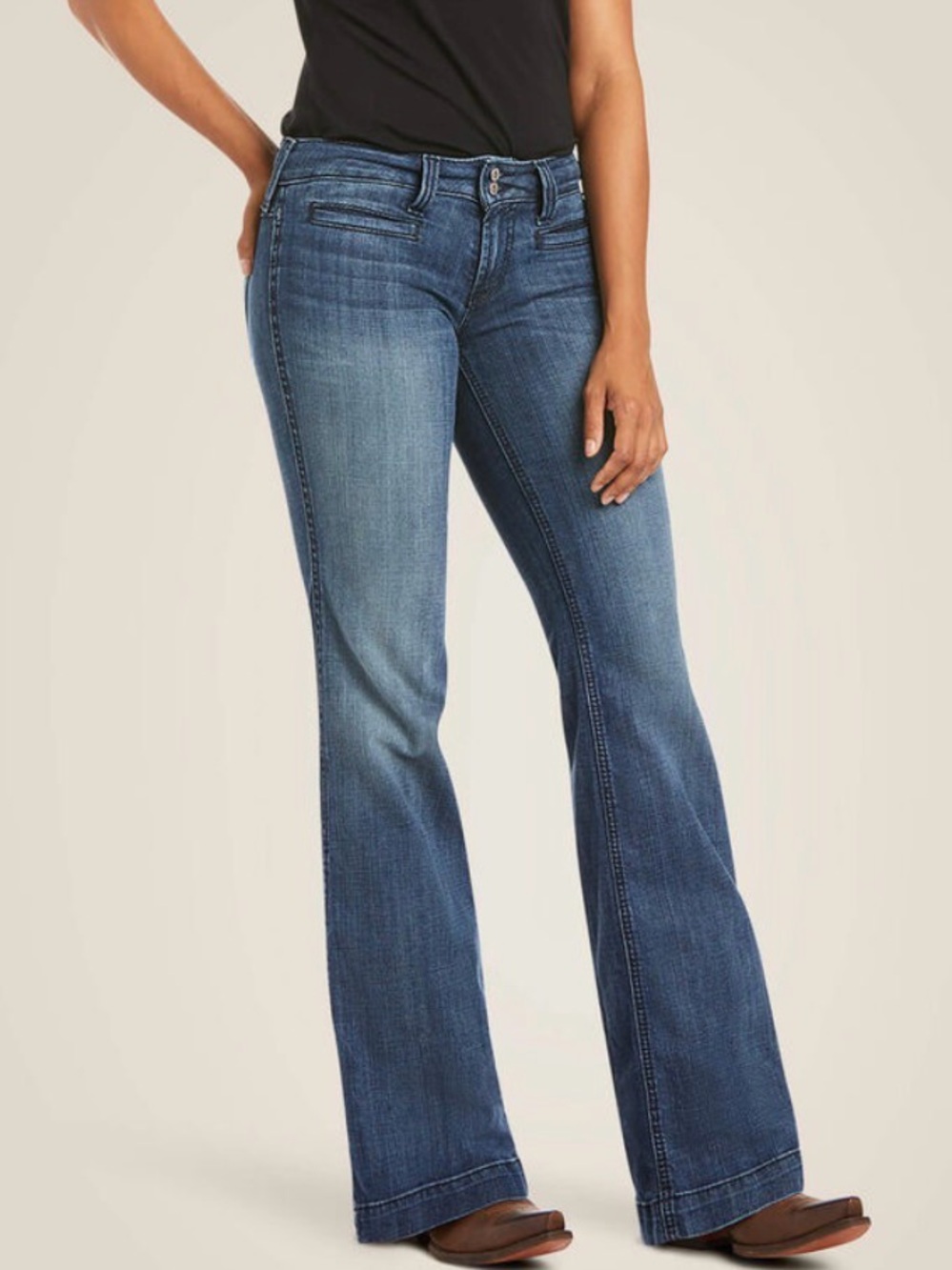 Ariat Trouser Mid Rise Stretch Outseam Ella Wide Leg Jean